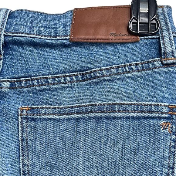 Madewell SZ 25 - 9" High-Rise Skinny Jeans Zip-Fly Stretch Whiskered Distressed - Picture 7 of 13